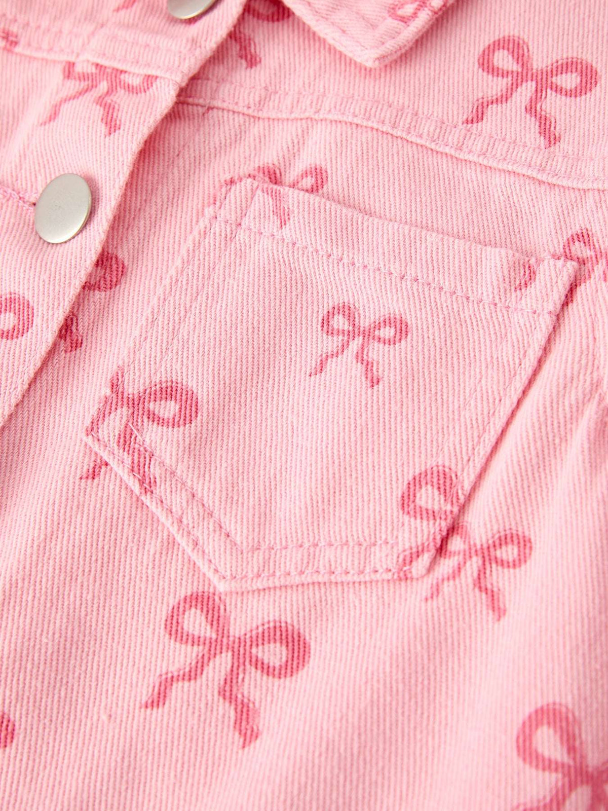 Pink Fall Girls Denim Jacket - Rylee Faith Designs - Flyclothing LLC