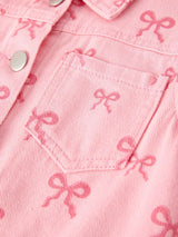 Pink Fall Girls Denim Jacket - Rylee Faith Designs - Flyclothing LLC