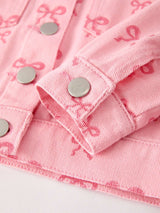 Pink Fall Girls Denim Jacket - Rylee Faith Designs - Flyclothing LLC