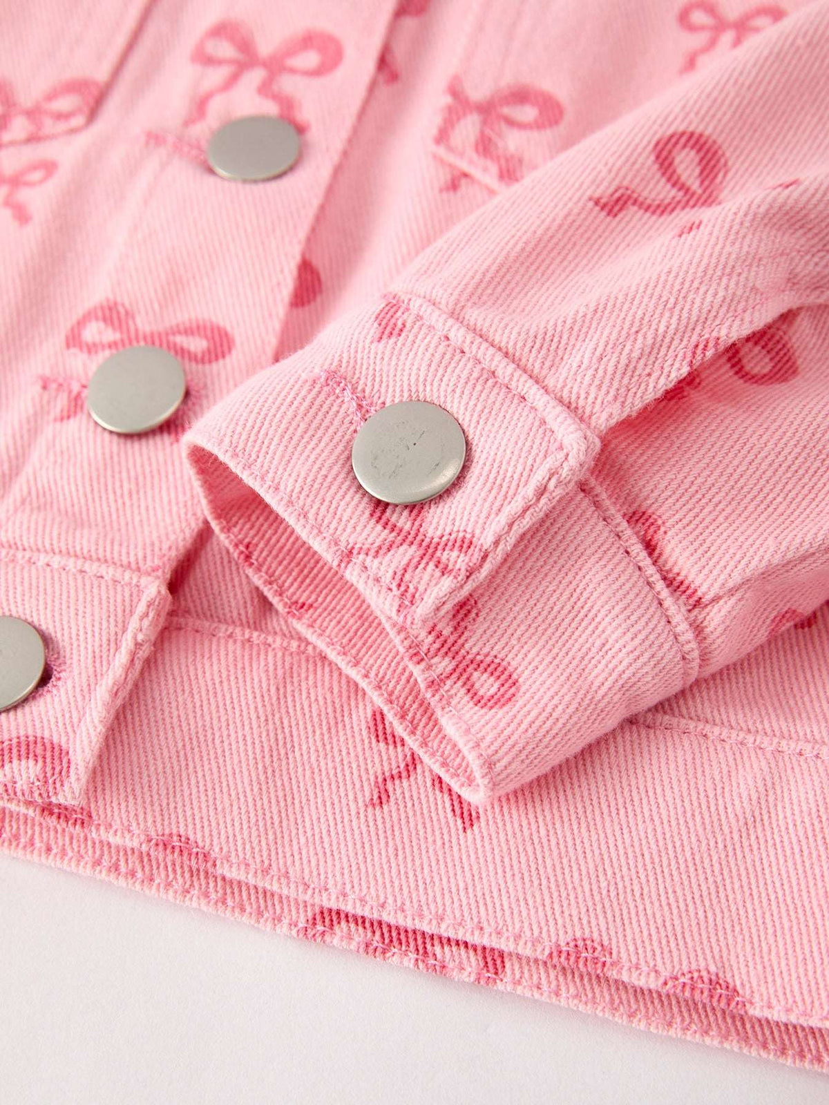 Pink Fall Girls Denim Jacket - Rylee Faith Designs - Flyclothing LLC