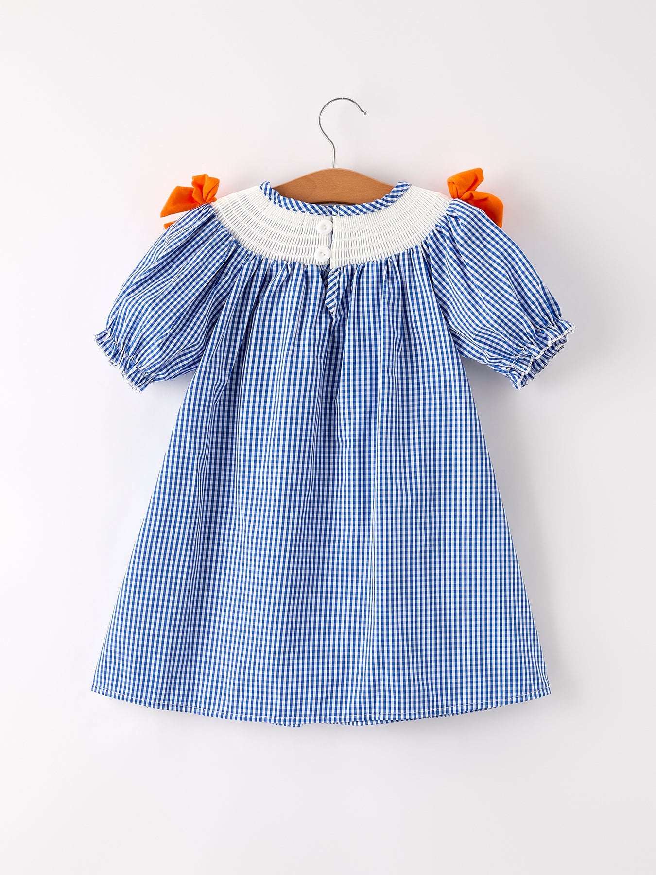 Fall Thanksgiving & Halloween Truck Smock Embroidery Baby Girl Dress