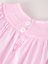 Fall Halloween Pink Spider Pumpkin Ghost Smock Embroidery Girl Dress