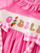 Fall Thanksgiving& Halloween "GOBBLE" Smock Embroidery Baby Girl Dress - Rylee Faith Designs - Flyclothing LLC