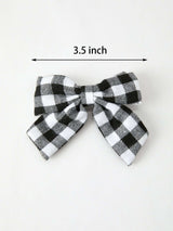 Winter Christmas Plaid Bow Hair Clip