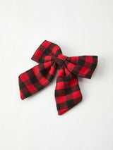 Winter Christmas Plaid Bow Hair Clip - Rylee Faith Designs - Flyclothing LLC