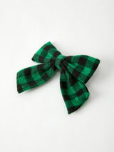 Winter Christmas Plaid Bow Hair Clip - Rylee Faith Designs - Flyclothing LLC