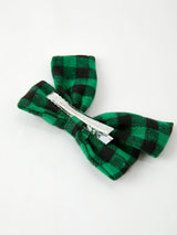 Winter Christmas Plaid Bow Hair Clip - Rylee Faith Designs - Flyclothing LLC