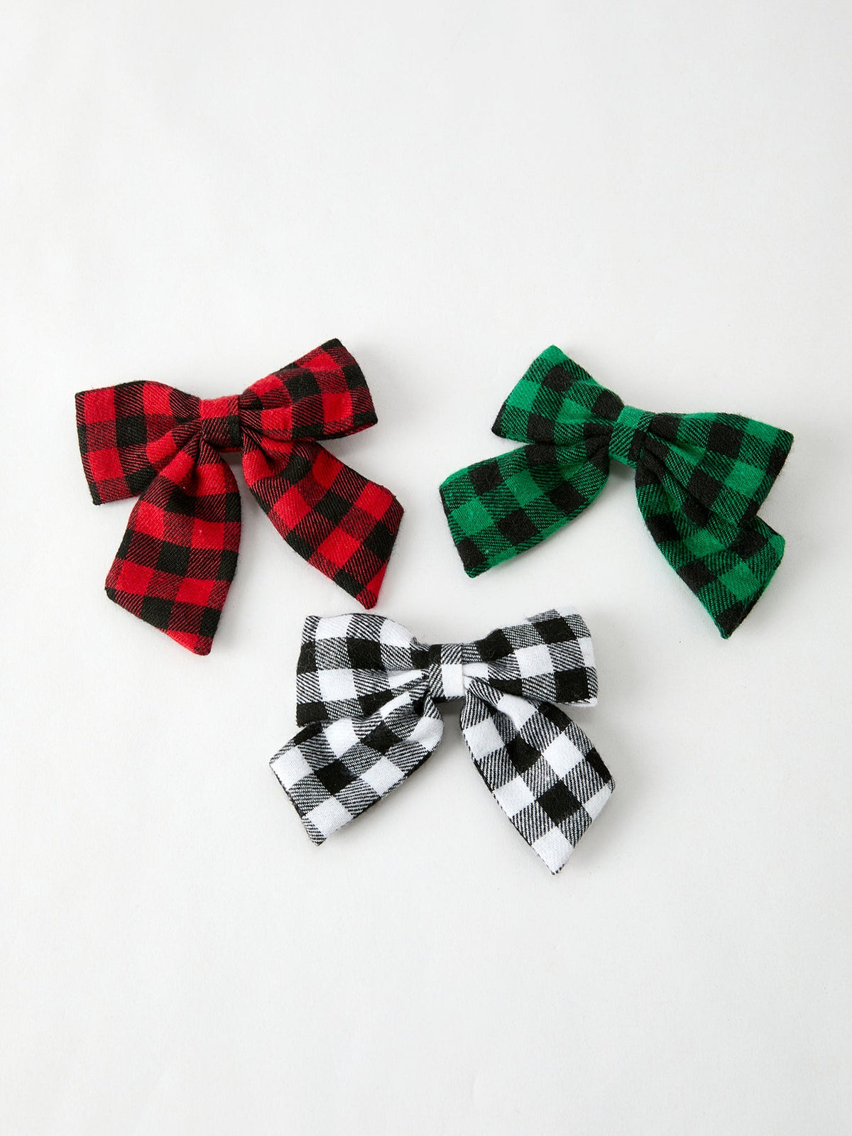 Winter Christmas Plaid Bow Hair Clip - Rylee Faith Designs - Flyclothing LLC