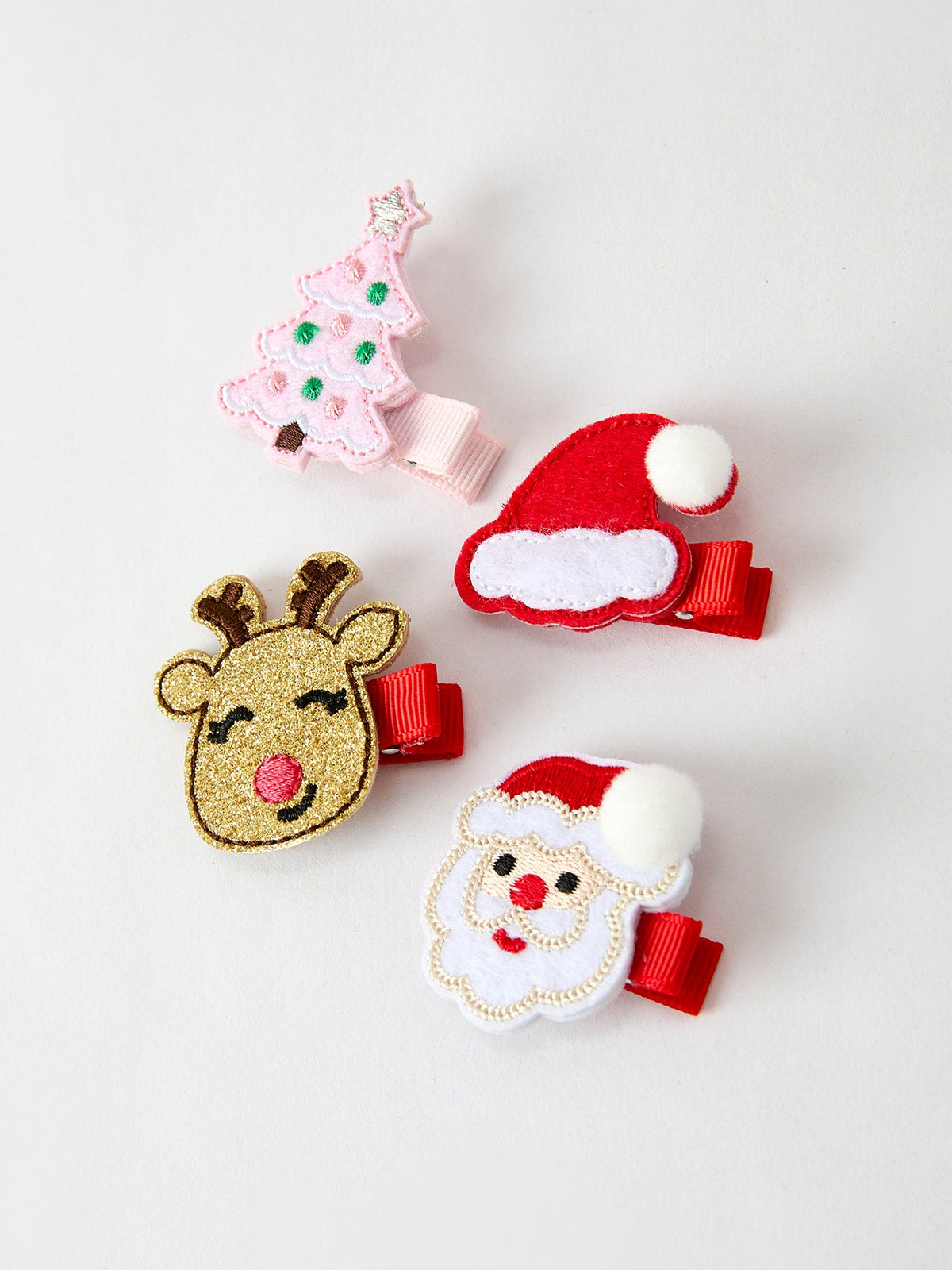 Winter Christmas Girls Hair Clips 1.8 Inch - Rylee Faith Designs - Flyclothing LLC