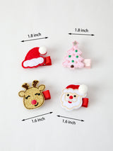 Winter Christmas Girls Hair Clips 1.8 Inch - Rylee Faith Designs - Flyclothing LLC