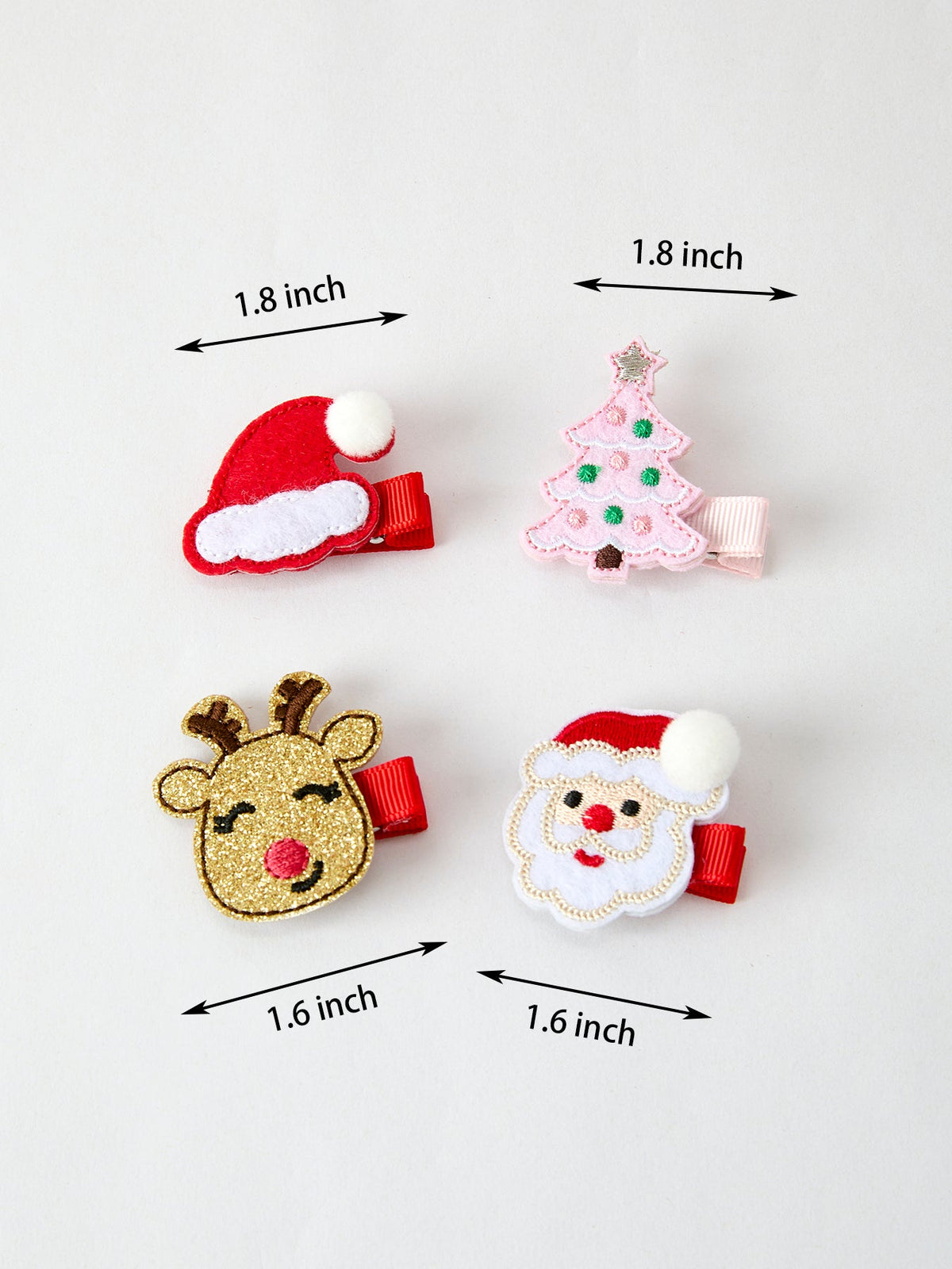 Winter Christmas Girls Hair Clips 1.8 Inch - Rylee Faith Designs - Flyclothing LLC