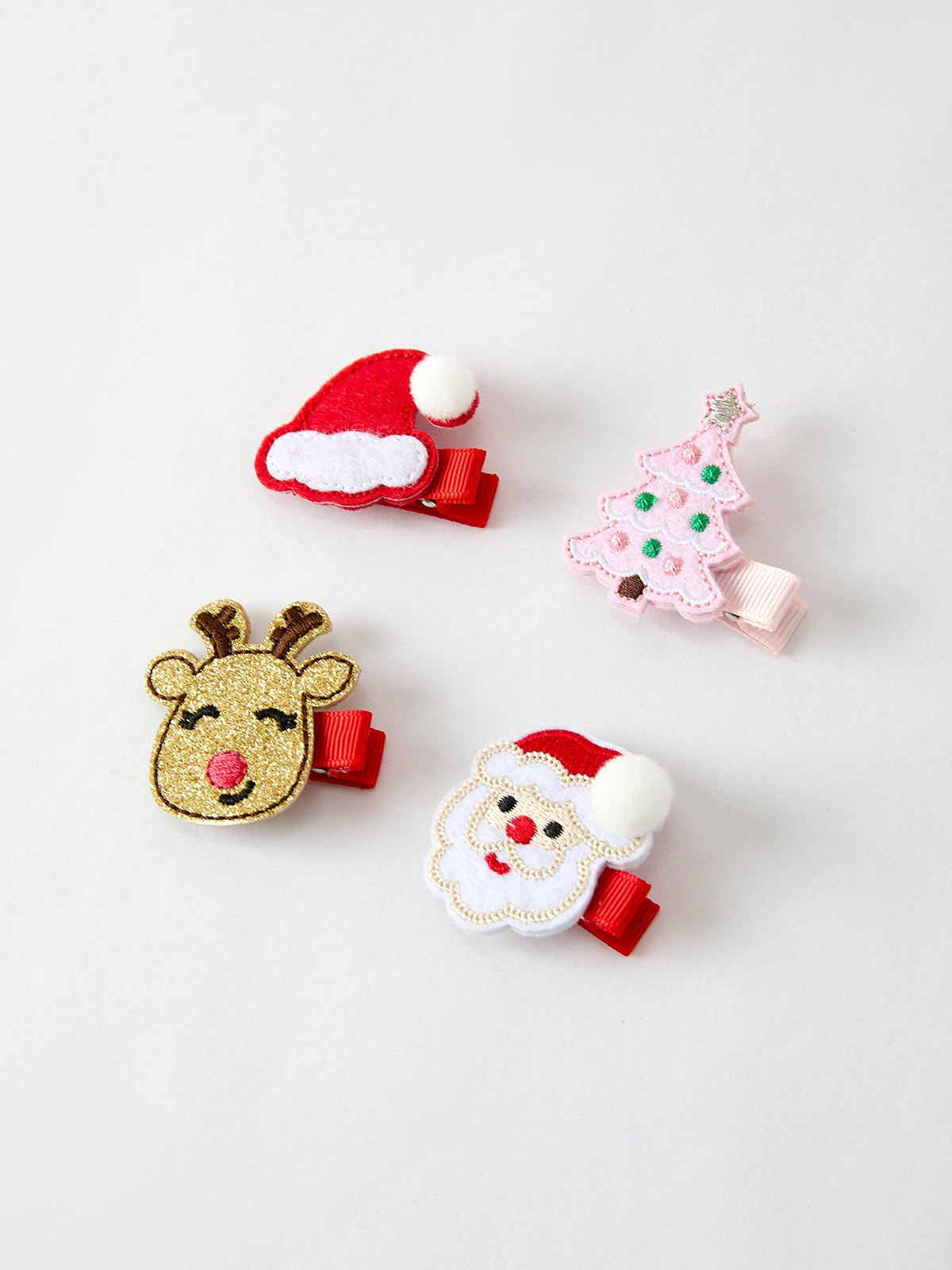 Winter Christmas Girls Hair Clips 1.8 Inch - Rylee Faith Designs - Flyclothing LLC