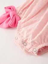 Autumn Halloween Light Pink Ghost Embroidery Smock Floral Girls Romper