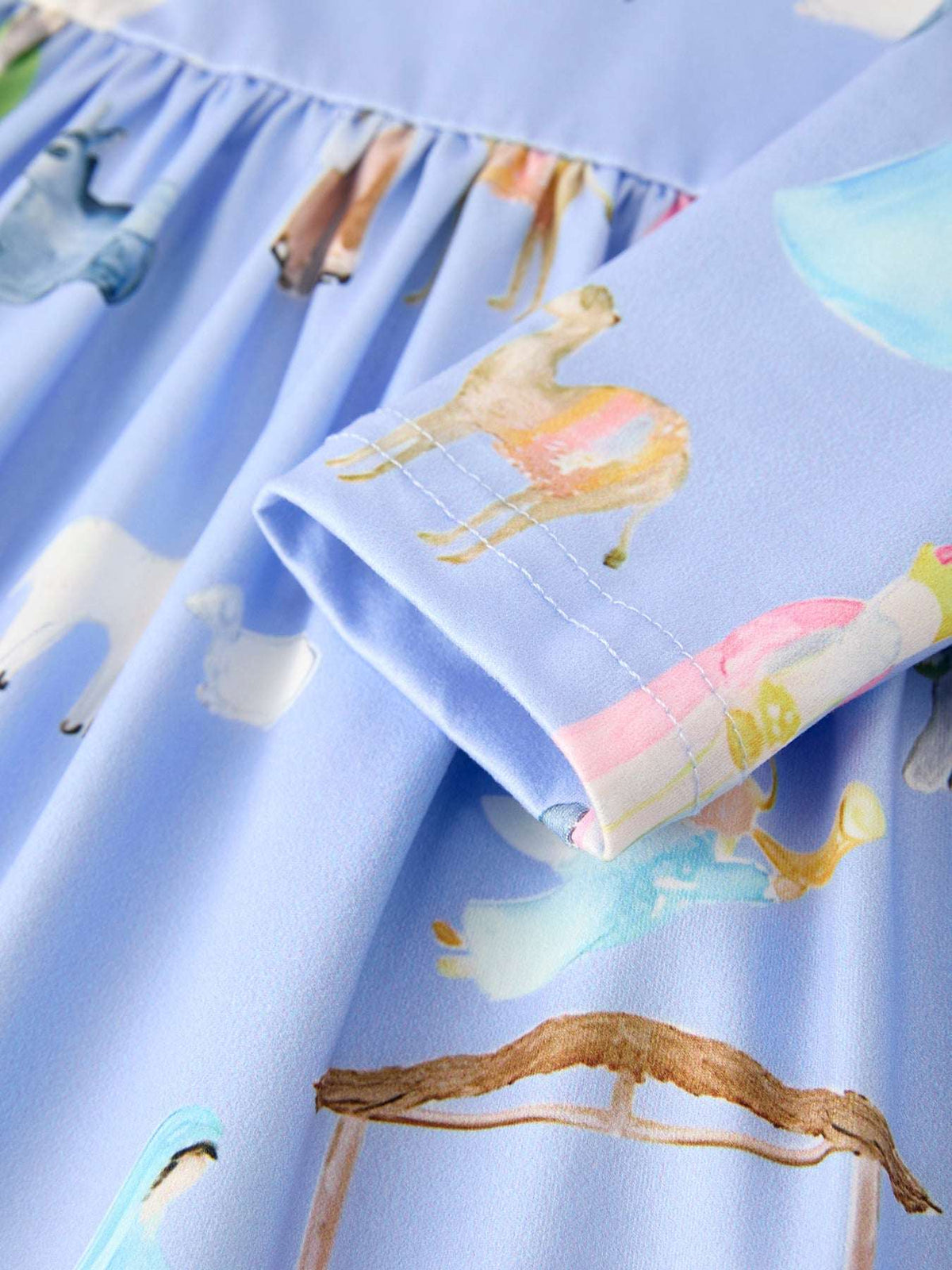 Winter Christmas Nativity Print Girls Long Sleeve Dress - Rylee Faith Designs - Flyclothing LLC