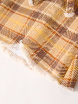 Autumn Thanksgiving Halloween Yellow and Brown Plaid Girls Jeans