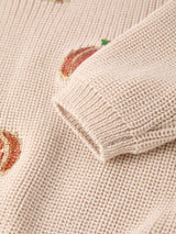Thanksgiving Pumpkin Sequin Sweater – Beige, Perfect for Fall - Rylee Faith Designs - Flyclothing LLC
