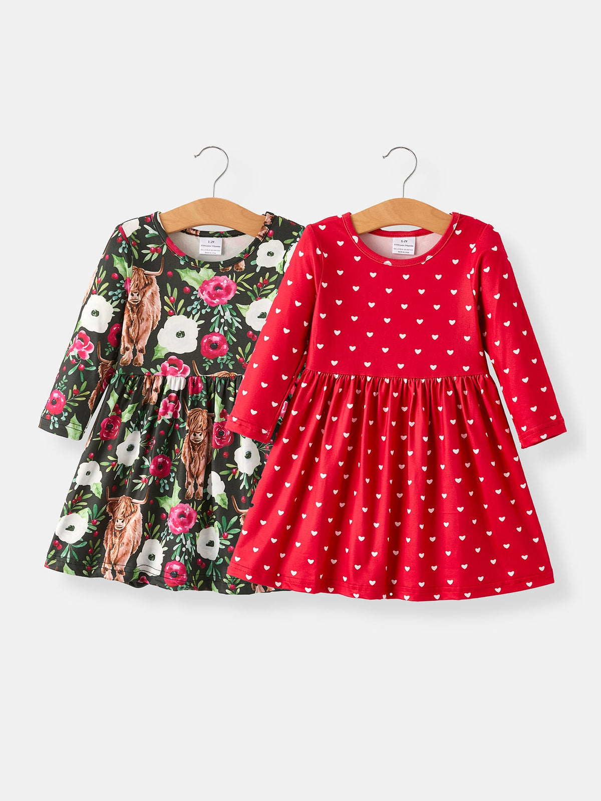 Winter Christmas Print Girls Dress Set (2 Pieces) - Rylee Faith Designs - Flyclothing LLC