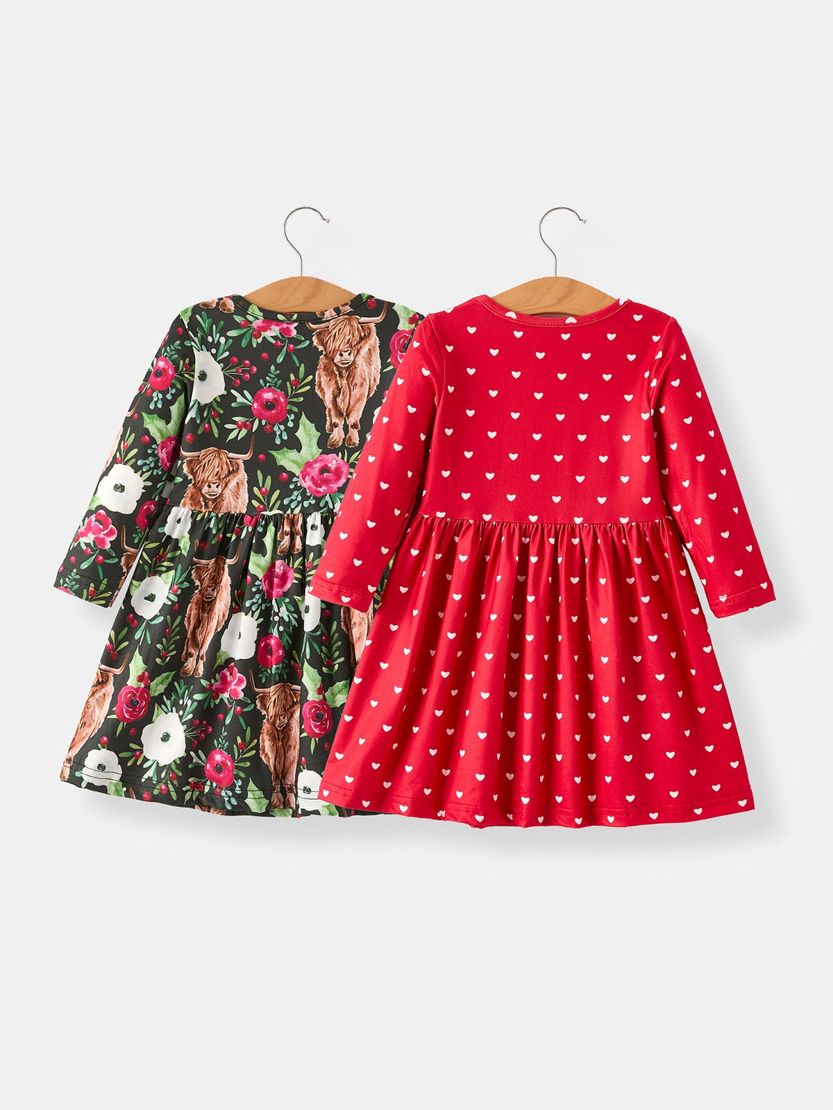 Winter Christmas Print Girls Dress Set (2 Pieces) - Rylee Faith Designs - Flyclothing LLC