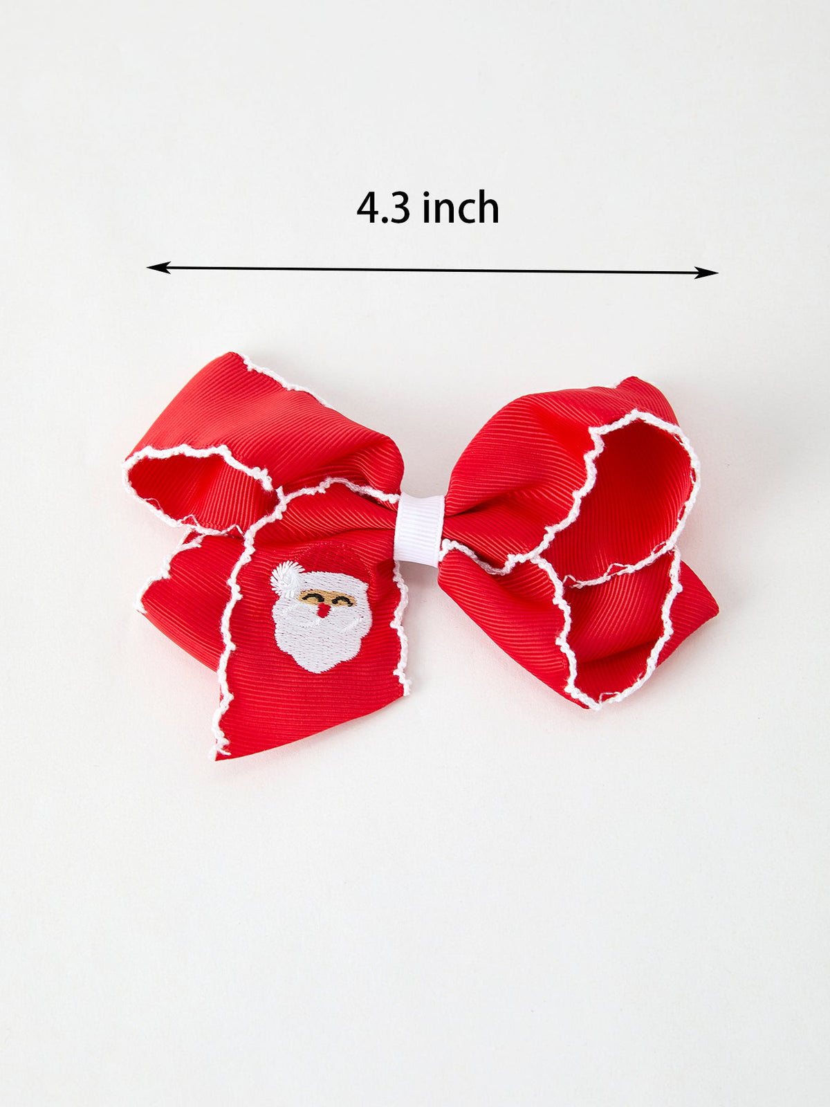 Winter Christmas Santa Hair Clip 4.3inch - Rylee Faith Designs - Flyclothing LLC