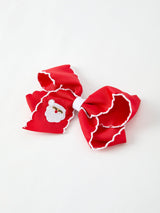 Winter Christmas Santa Hair Clip 4.3inch - Rylee Faith Designs - Flyclothing LLC