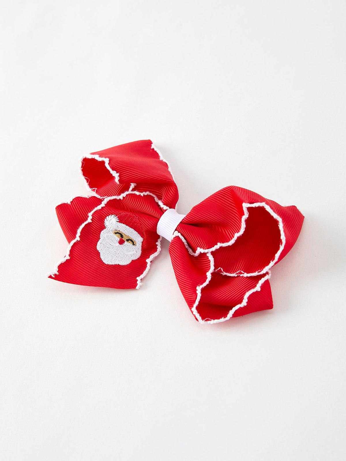 Winter Christmas Santa Hair Clip 4.3inch - Rylee Faith Designs - Flyclothing LLC