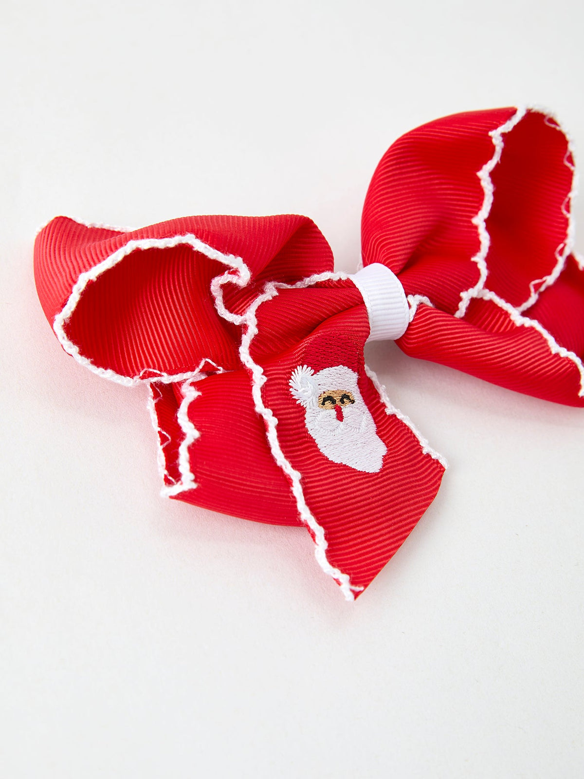 Winter Christmas Santa Hair Clip 4.3inch - Rylee Faith Designs - Flyclothing LLC