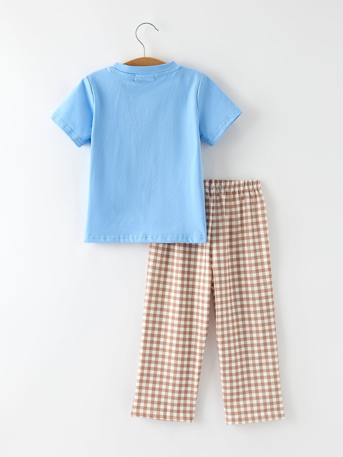 Christmas Vintage-Style Embroidered Gingerbread Plaid Boys Set - Rylee Faith Designs - Flyclothing LLC