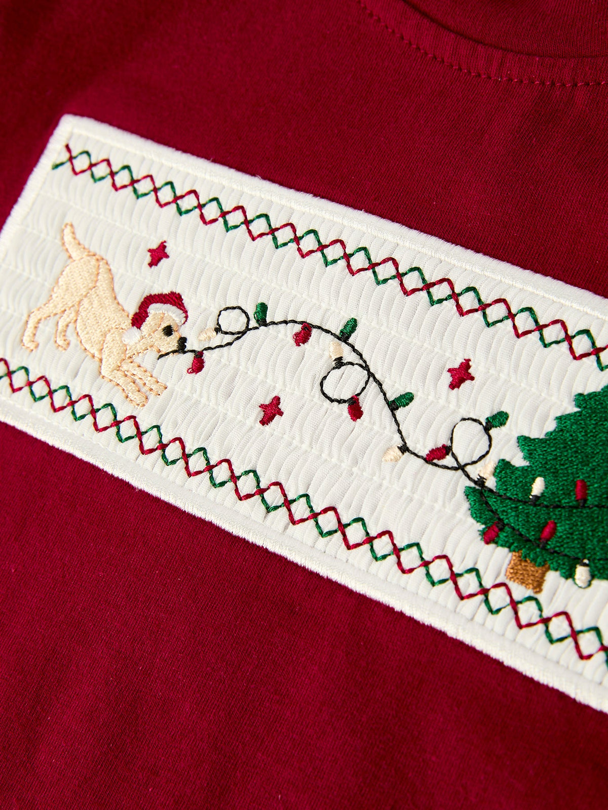 Christmas Tree Dog Smocking Embroidered Plaid Boys Set - Rylee Faith Designs - Flyclothing LLC