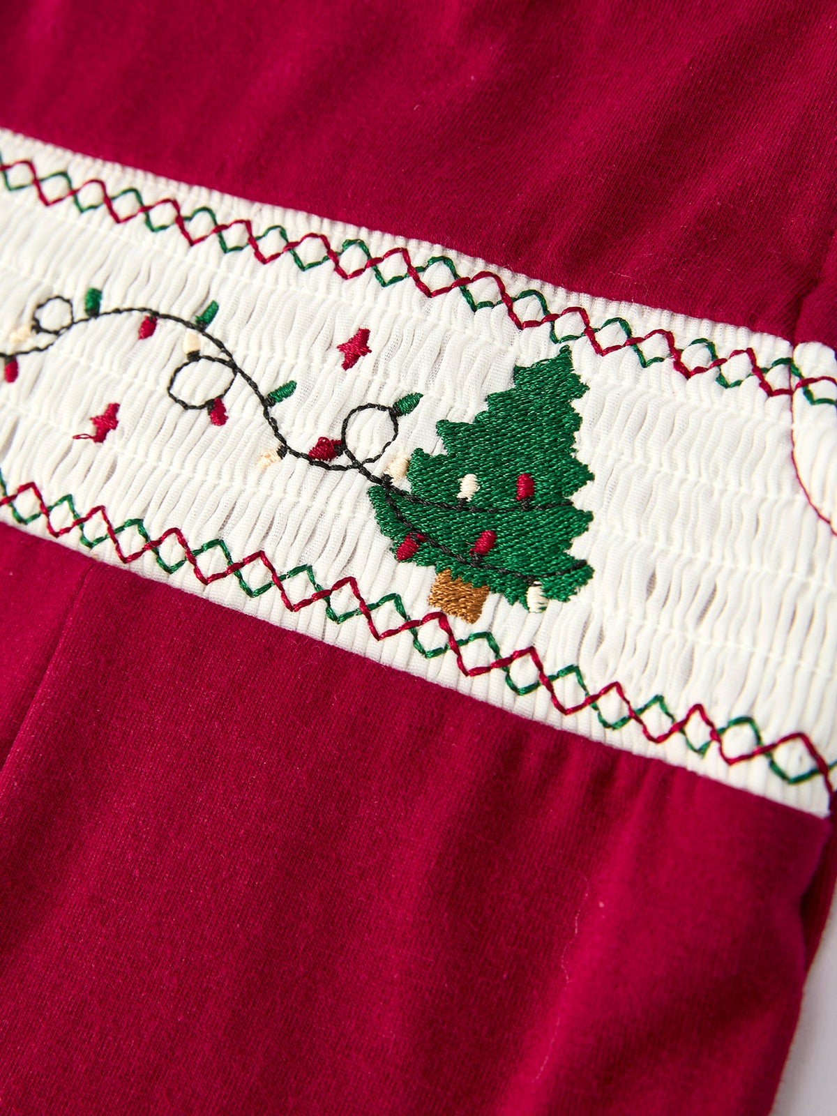 Christmas Tree Dog Smocking Embroidered Baby Boys Romper - Rylee Faith Designs - Flyclothing LLC
