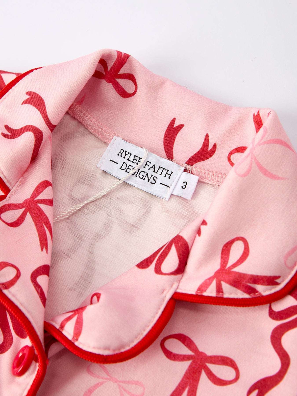 Bow Girls Pajama Set with Furry Trim - Rylee Faith Designs - Flyclothing LLC