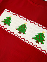 Christmas Smocking Embroidered Christmas Tree Plaid Boys Set - Rylee Faith Designs - Flyclothing LLC