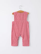 Christmas Smocking Embroidered Christmas Tree Plaid Plaid Baby Boy Romper - Rylee Faith Designs - Flyclothing LLC
