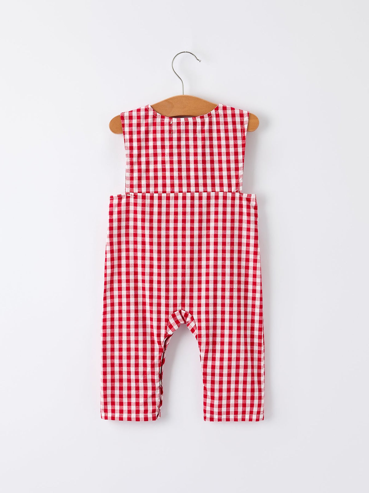 Christmas Smocking Embroidered Christmas Tree Plaid Plaid Baby Boy Romper - Rylee Faith Designs - Flyclothing LLC