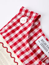 Christmas Smocking Embroidered Christmas Tree Plaid Plaid Baby Boy Romper - Rylee Faith Designs - Flyclothing LLC