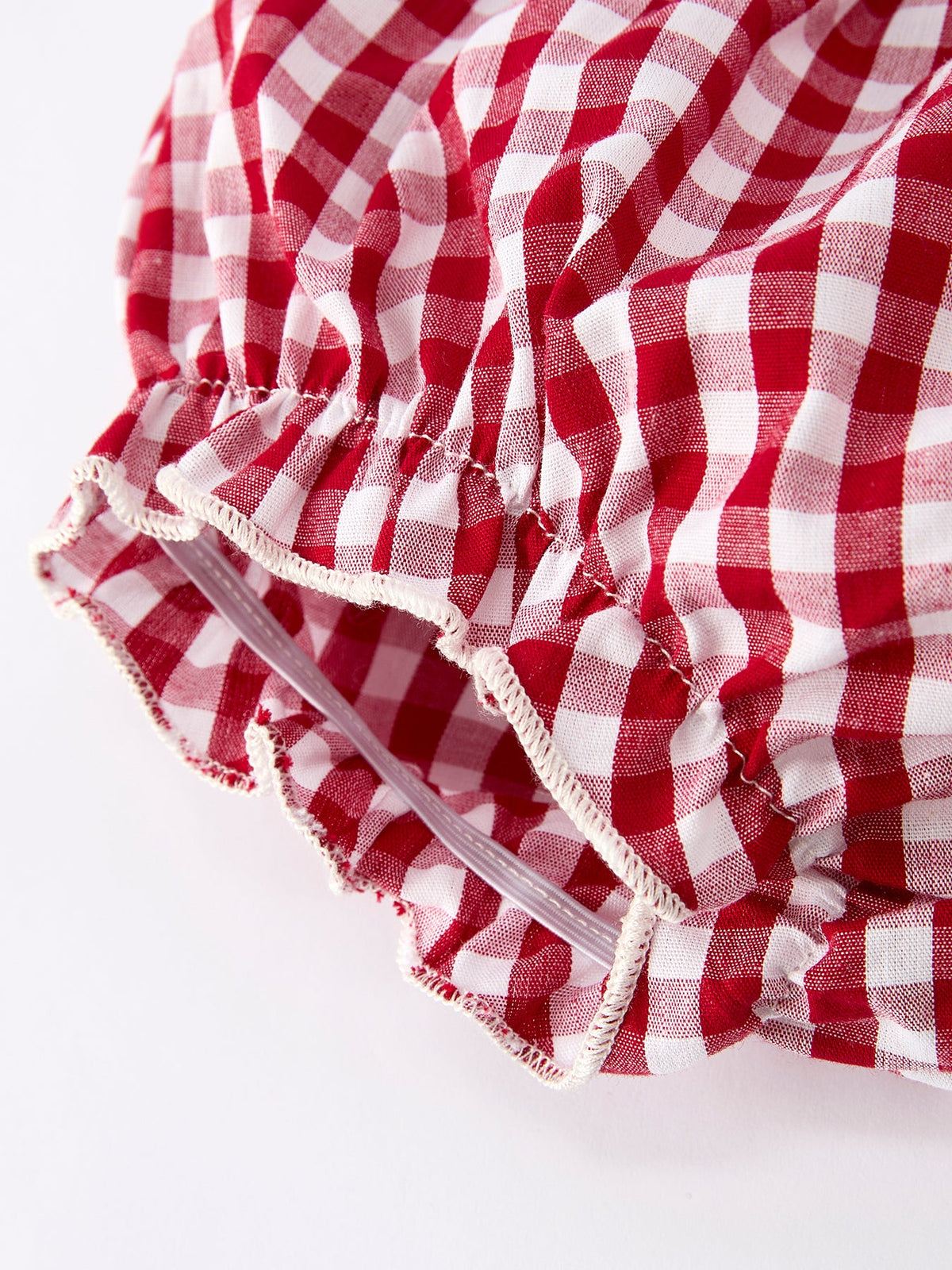 Christmas Tree Embroidery Red Gingham Long Sleeve Baby Girl Bloomers Set - Rylee Faith Designs - Flyclothing LLC