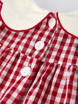 Christmas Tree Embroidery Red Gingham Long Sleeve Baby Girl Bloomers Set - Rylee Faith Designs - Flyclothing LLC