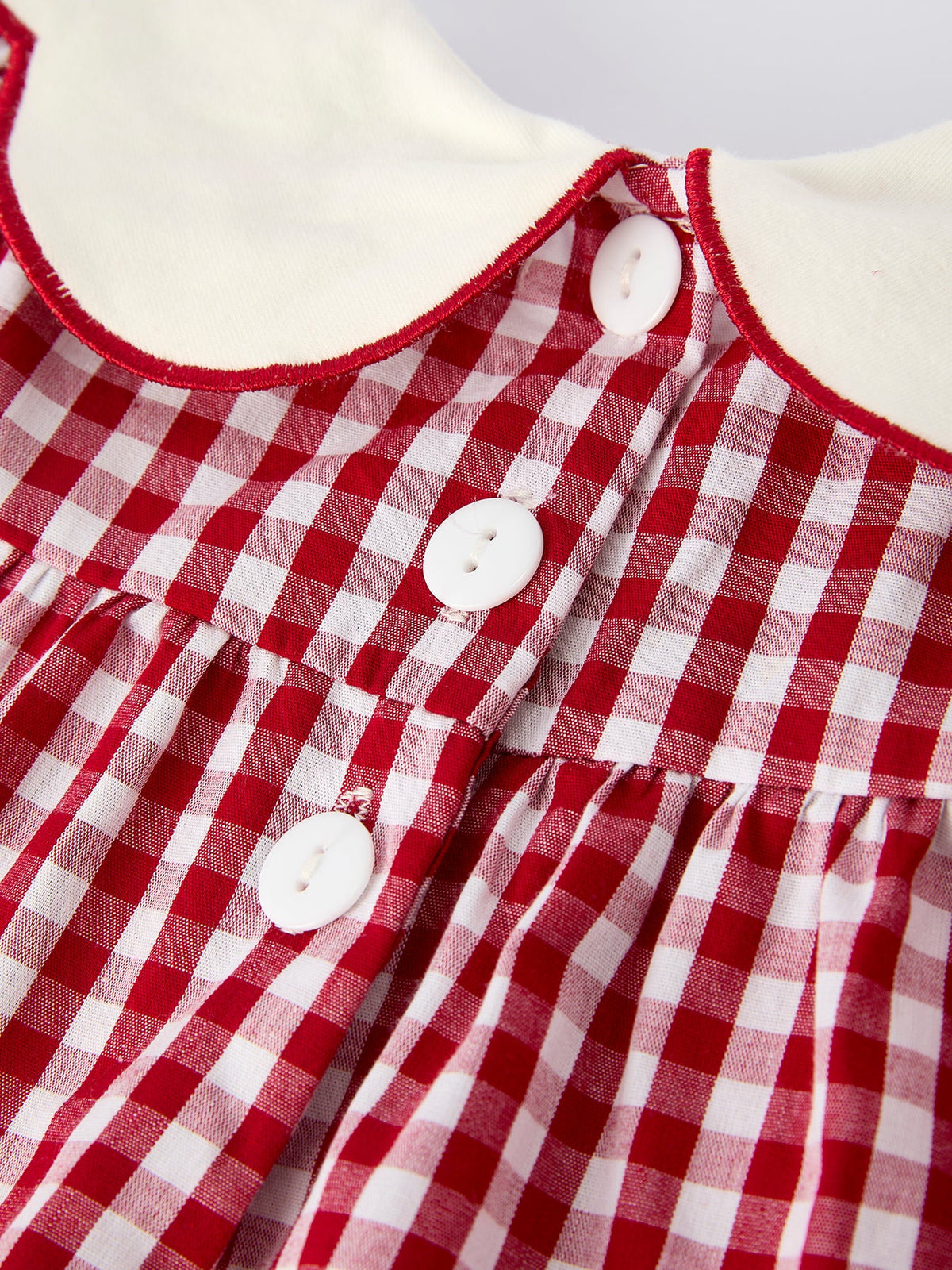 Christmas Tree Embroidery Red Gingham Long Sleeve Baby Girl Bloomers Set - Rylee Faith Designs - Flyclothing LLC