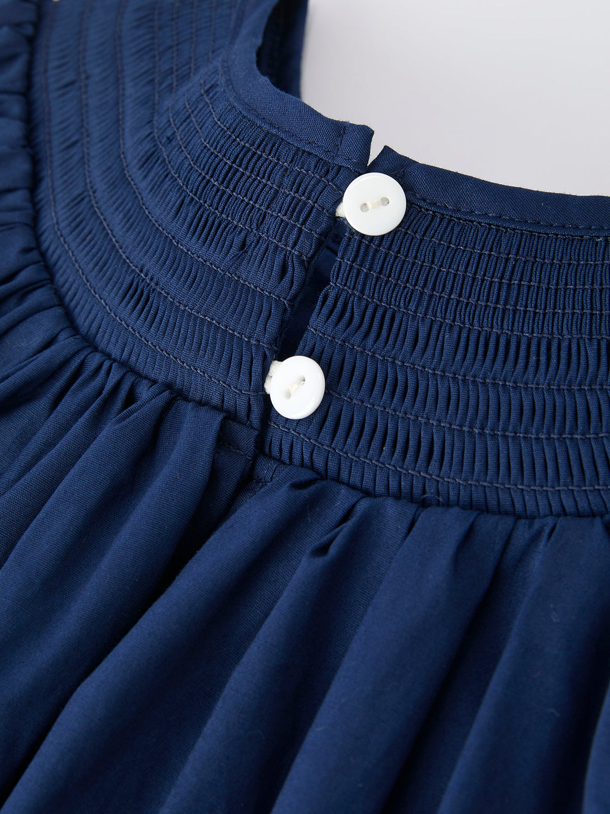Christmas Navy Blue Nativity Smocking Embroidered Dress - Rylee Faith Designs - Flyclothing LLC