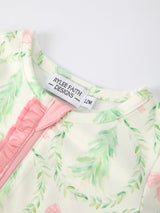 Christmas Tree Wreath Print Long Sleeve Zip Baby Girls Romper - Rylee Faith Designs - Flyclothing LLC