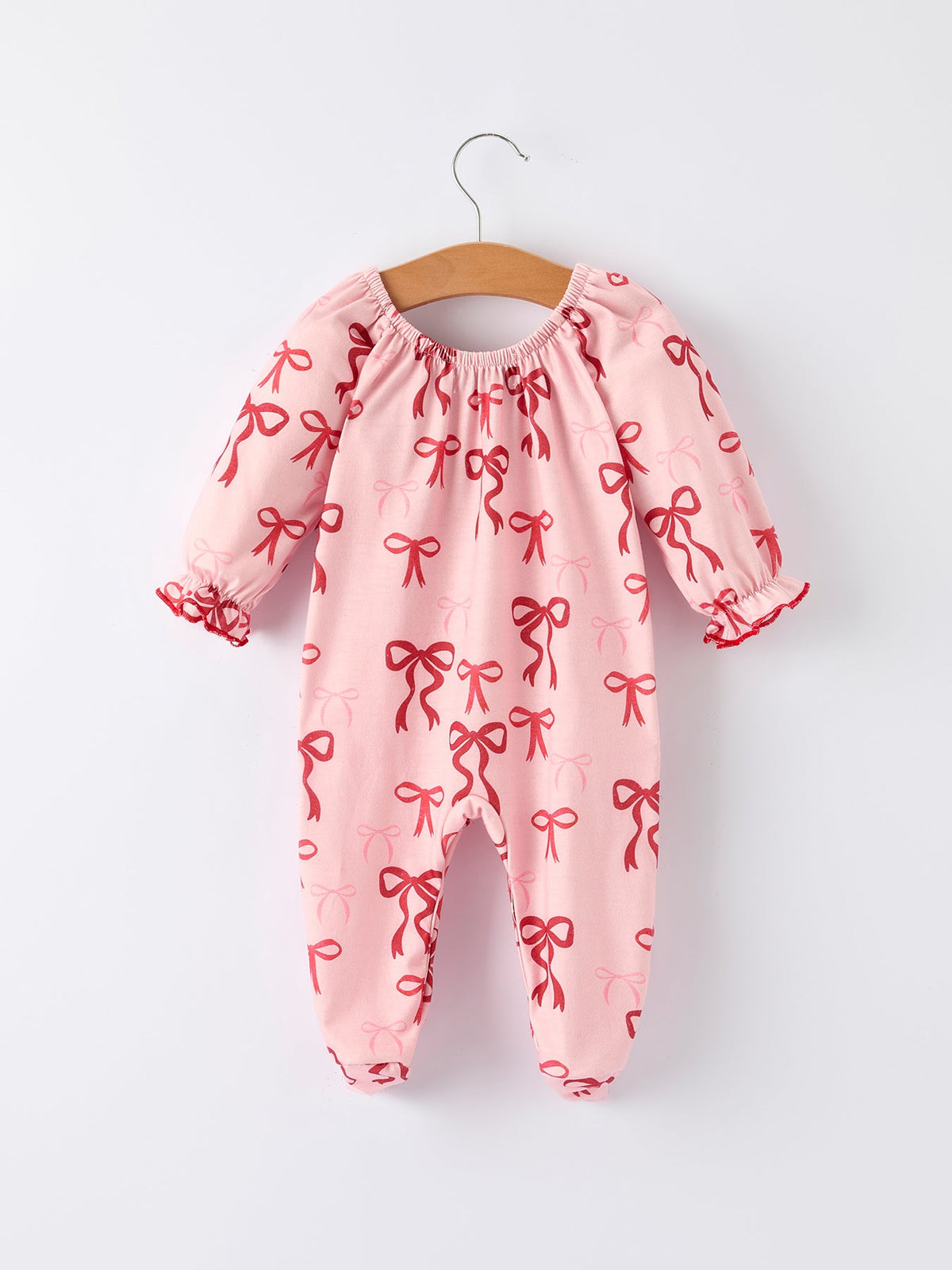 Bow Print Baby Girls Romper - Rylee Faith Designs - Flyclothing LLC