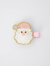 Christmas Pink Santa Girls 2-inch Hair Clip– Pink Girls' Hair Accessory - Rylee Faith Designs - Flyclothing LLC
