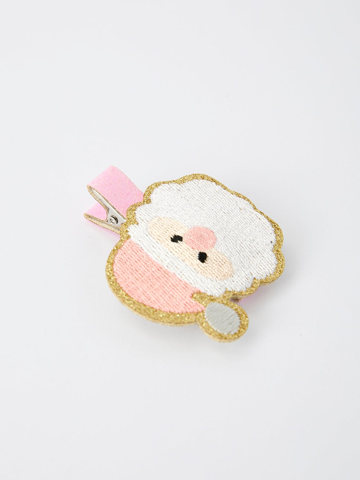 Christmas Pink Santa Girls 2-inch Hair Clip– Pink Girls' Hair Accessory - Rylee Faith Designs - Flyclothing LLC