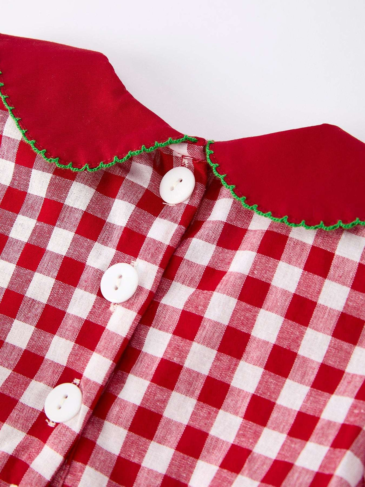 Girls Christmas Outfit – Red Plaid Dress with Tree Bow Accents - Rylee Faith Designs - Flyclothing LLC