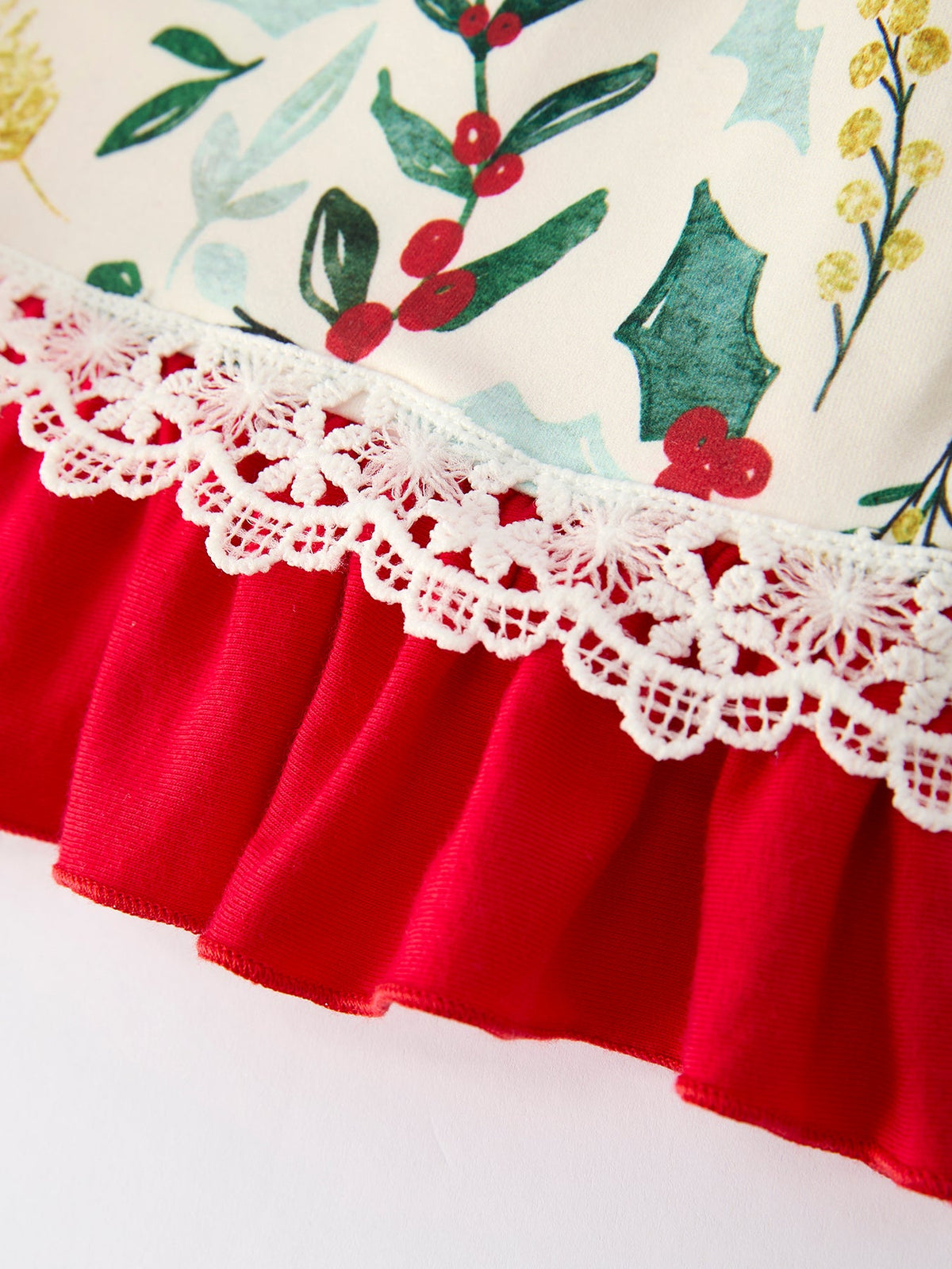 Toddler Girls Christmas Dress – Holiday Floral Print Outfit with Pockets - Rylee Faith Designs - Flyclothing LLC