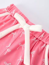 Mommy & Me Bow Print Ruffle Pajama Set