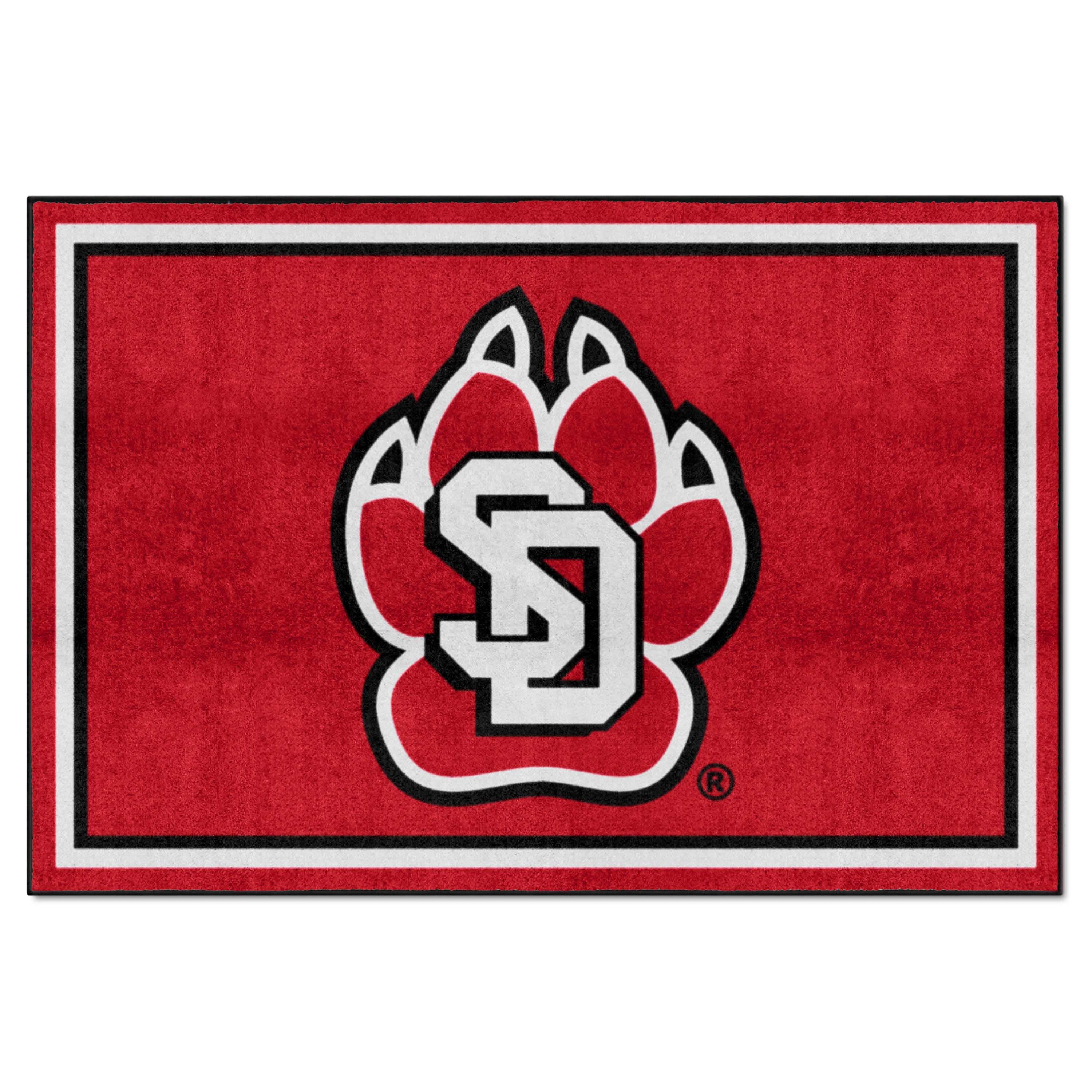 South Dakota Coyotes 5ft. x 8 ft. Plush Area Rug