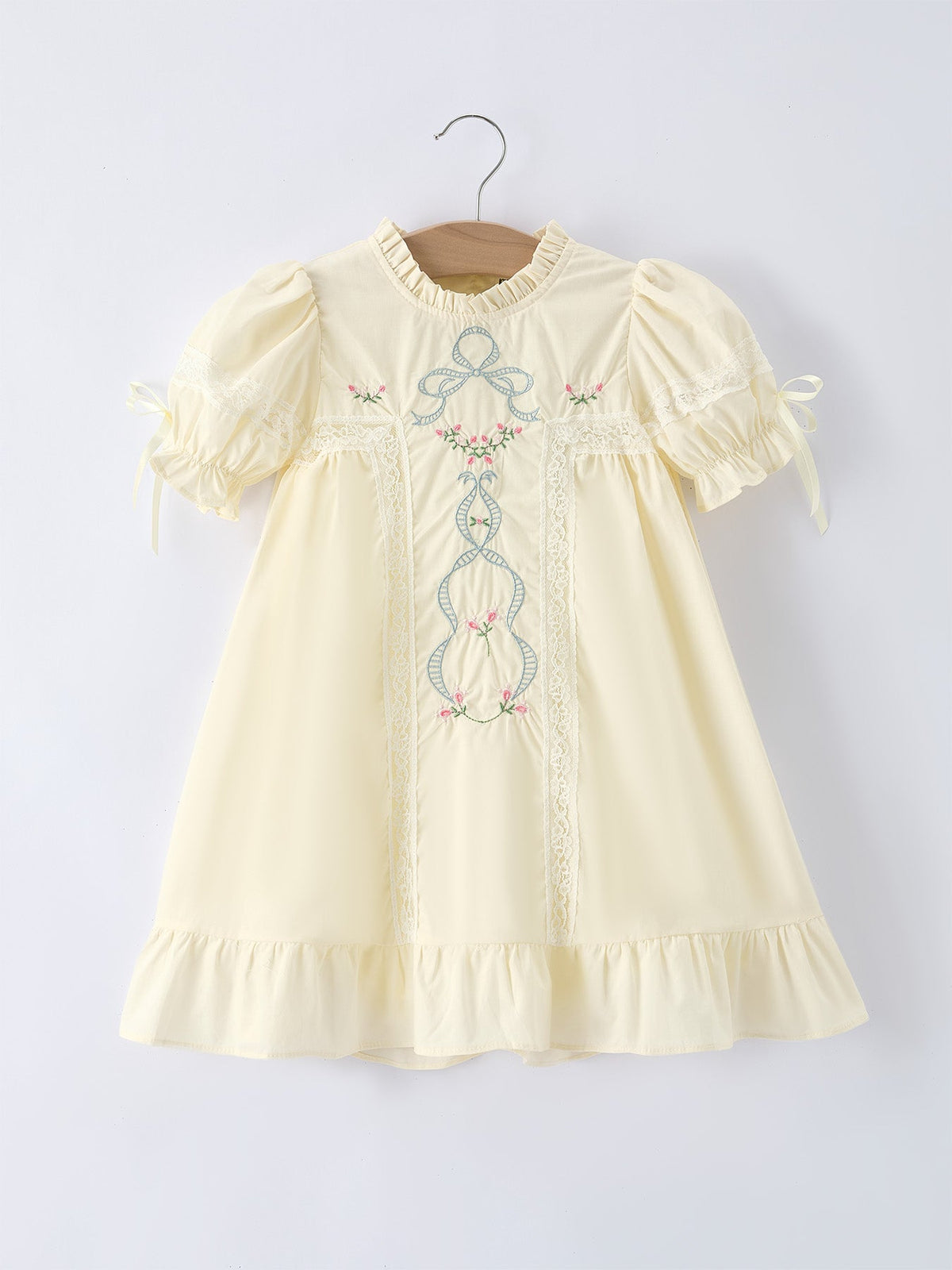 Embroidered Lace Girls' Short-sleeved Dress - Rylee Faith Designs - Flyclothing LLC