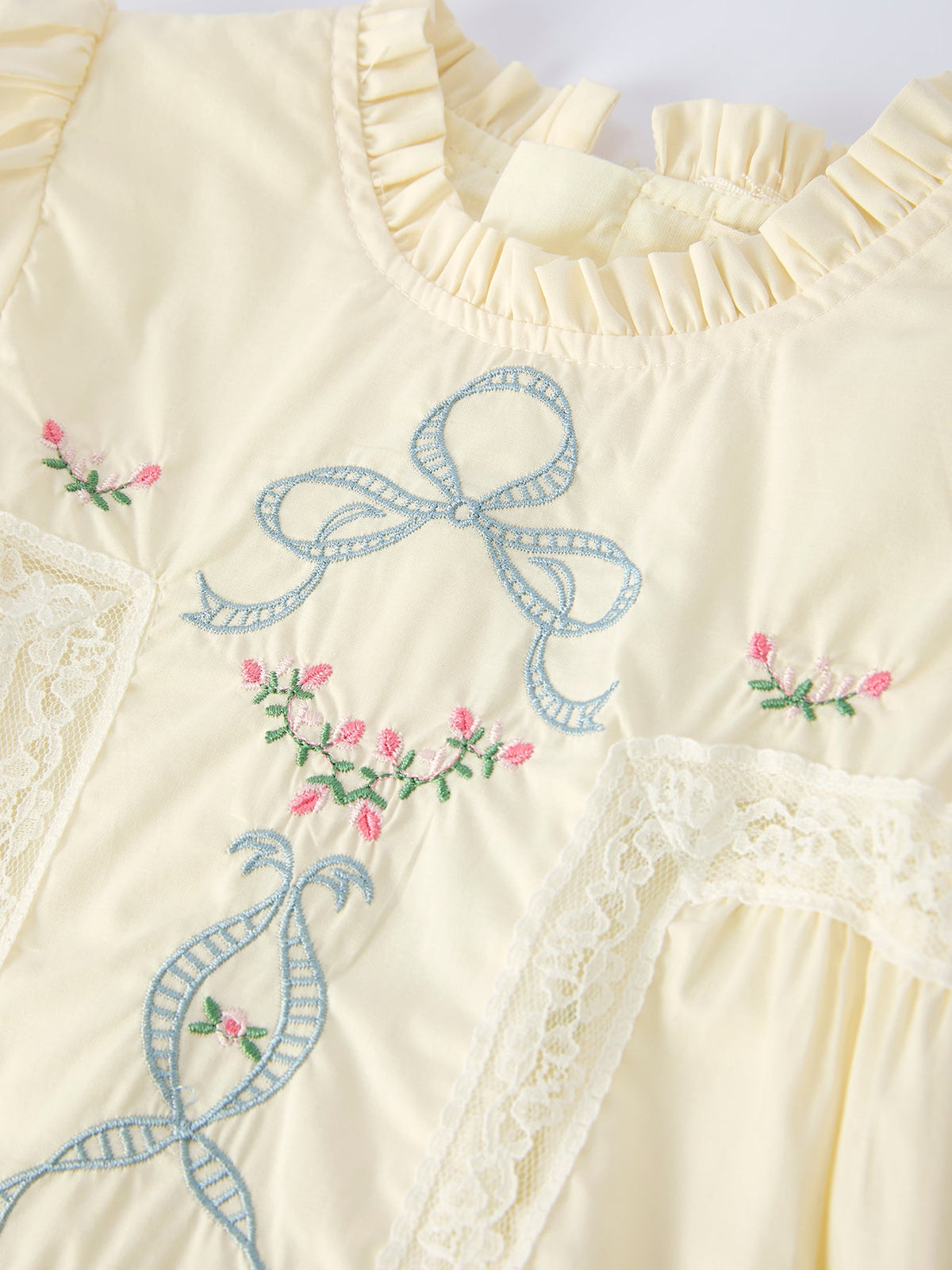 Embroidered Lace Girls' Short-sleeved Dress - Rylee Faith Designs - Flyclothing LLC