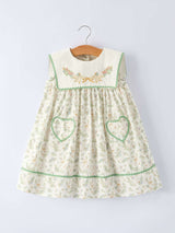 Vintage Floral Duck Embroidery Spring Girl Dress - Rylee Faith Designs - Flyclothing LLC