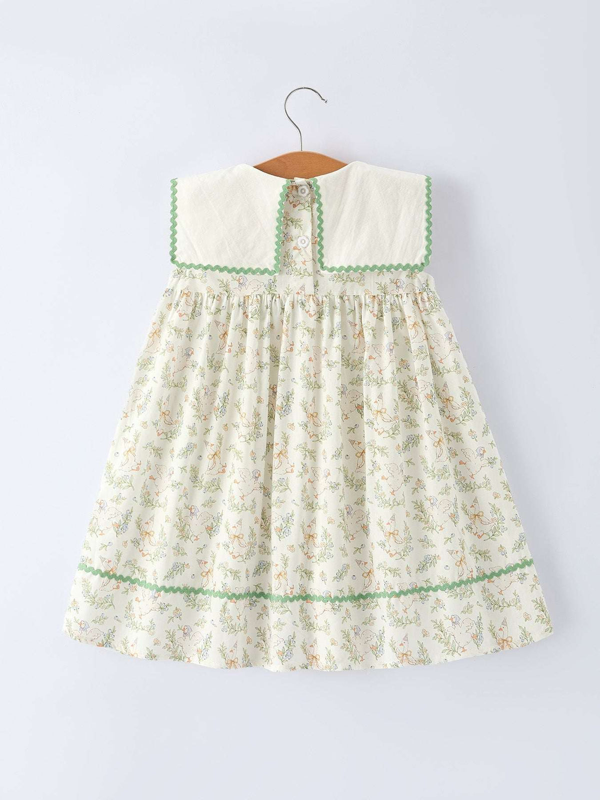 Vintage Floral Duck Embroidery Spring Girl Dress - Rylee Faith Designs - Flyclothing LLC